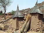 Thatched roofs like witches' hats in Dogon country